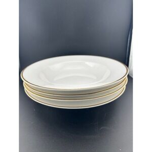 Wallace Silversmiths Gold Plume China Rim Soup Bowls Set of 4